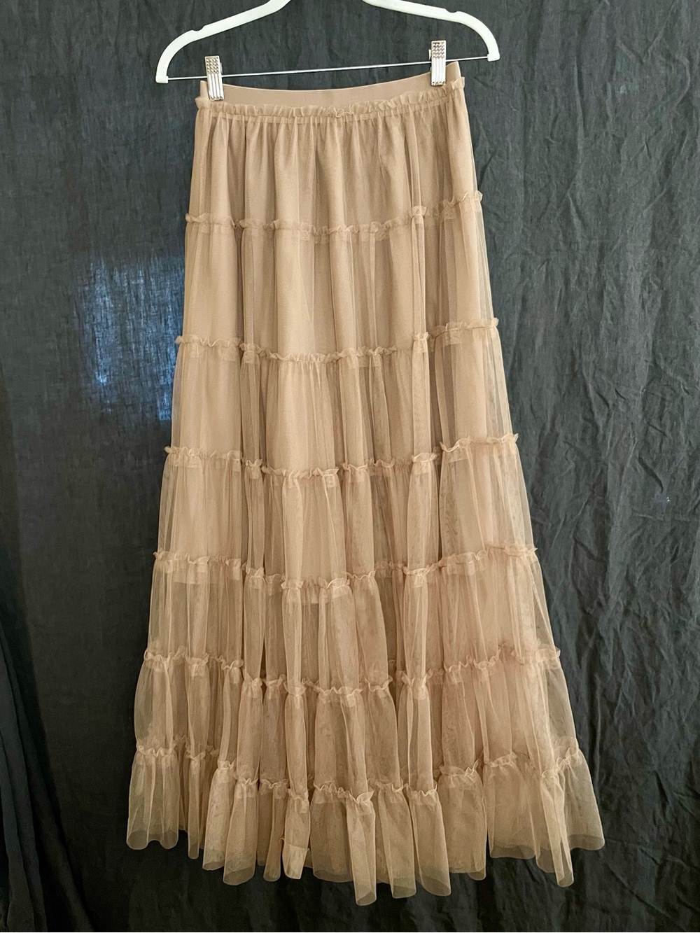 SETA Tiered Maxi Skirt in Brown Size Medium Like New